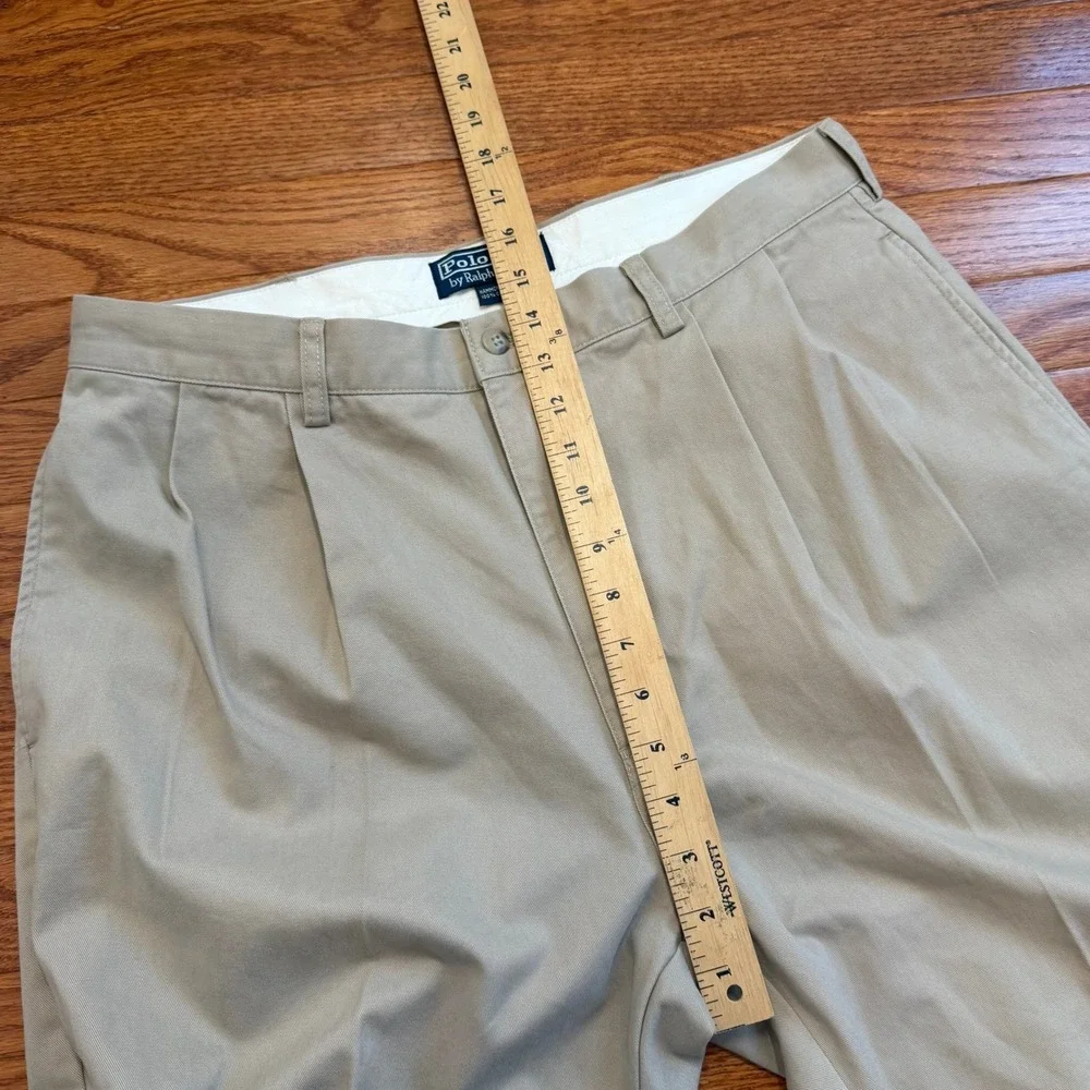 Vintage Polo Ralph Lauren Hammond Pant Fits Mens 35x29 Chino Pleated Khaki Twill